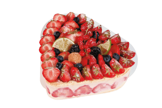 photo of a fraisier (french dessert) with kary sweet knauf agri-food packaging