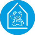pictogramme ourson dans une maison