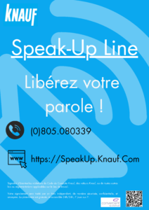 affiche de la speak-up-line Knauf pour signaler (page 1)