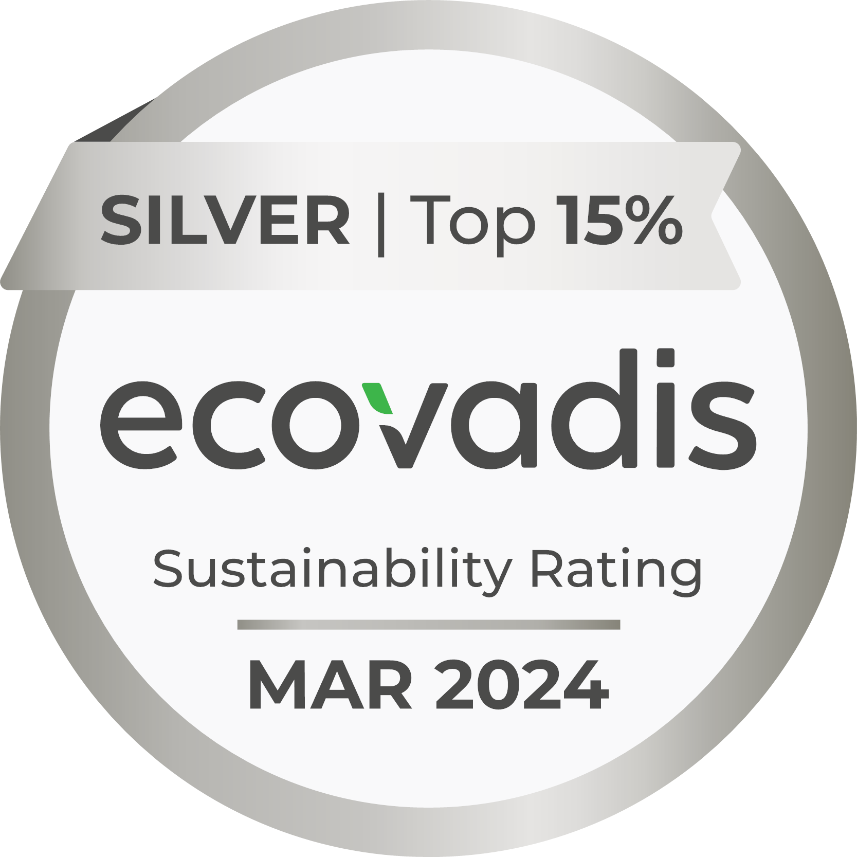 Medaille d'argent EcoVadis mars 2024