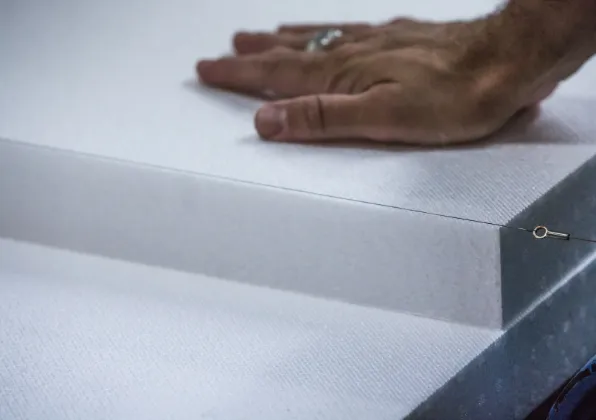 Vue de plaque de mousse en découpe